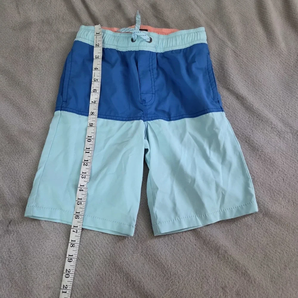 Oshkosh bgosh Boys Size 8 Drawstring Colorblock Swim Trunks Blue